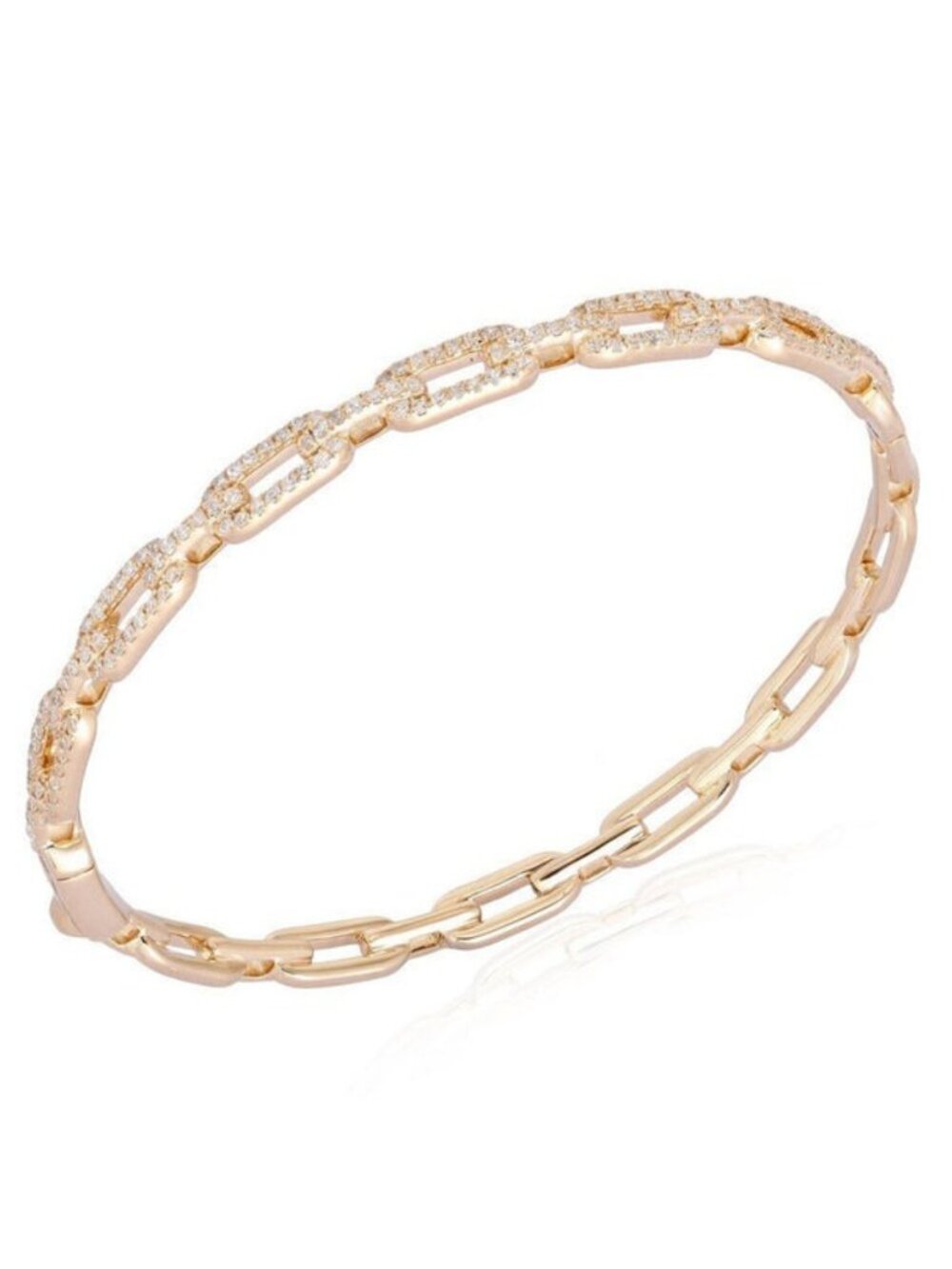 Diamond Pulse 14K (or 18k upon request) Yellow Gold Bangle Bracelet